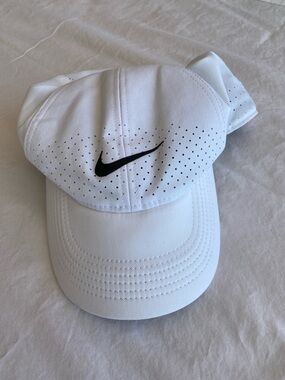 Nike White Cap with Black Swoosh